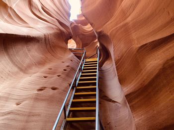 Low angle view of staircase, antelope canyon