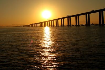 Scenic view of sunset over river