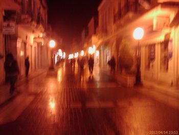 Illuminated street light at night