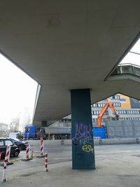 Graffiti on bridge in city