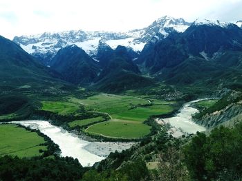Scenic view of mountains against sky