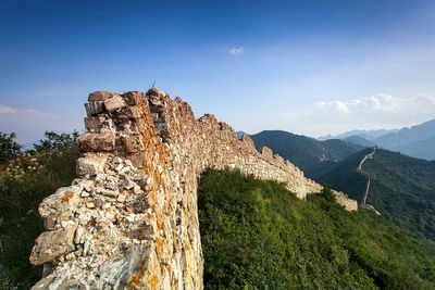 View of great wall of china
