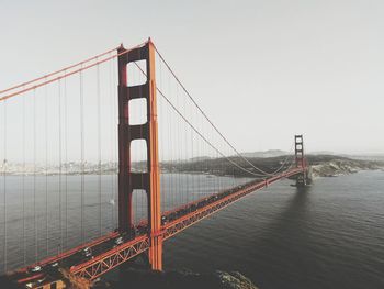 Suspension bridge over sea