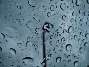 Full frame shot of raindrops on water