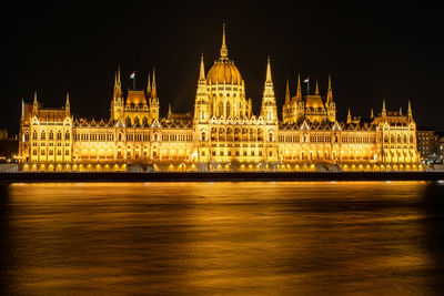 Hungarian parliament building at night