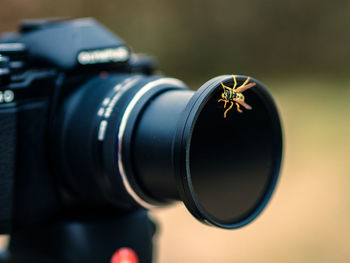 Close-up of camera