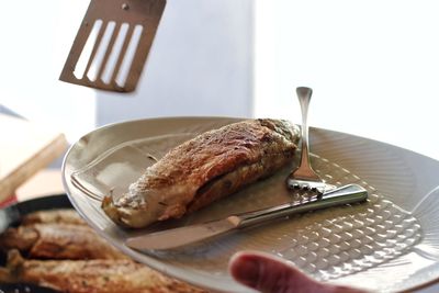 Close-up of food on table