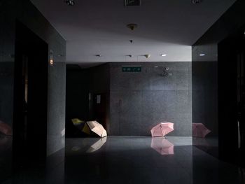 Empty chair in modern building