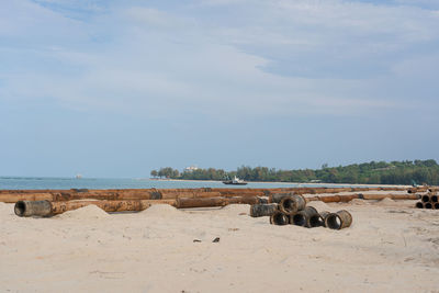 Scenic view of beach against sky