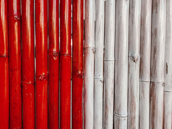 Full frame shot of red wall