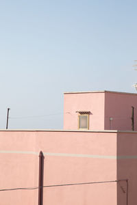 Low angle view of building against clear sky