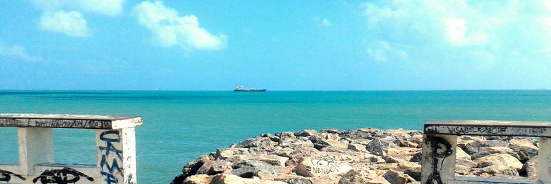 View of sea against cloudy sky