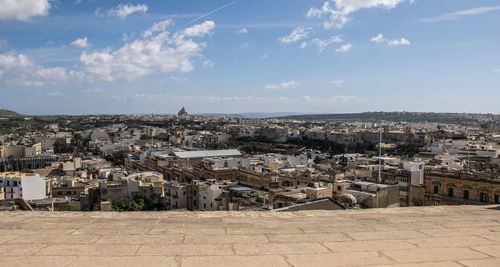 High angle view of townscape against sky