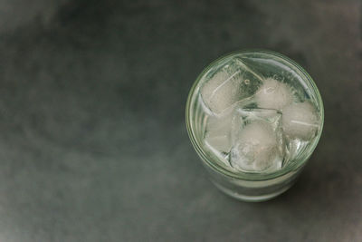 Close-up of ice cubes in glass