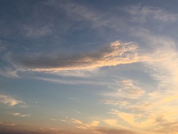 Low angle view of sky at sunset