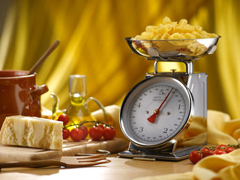 Close-up of breakfast served on table