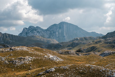 Scenic view of mountains against sky