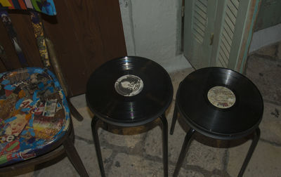 High angle view of table at home