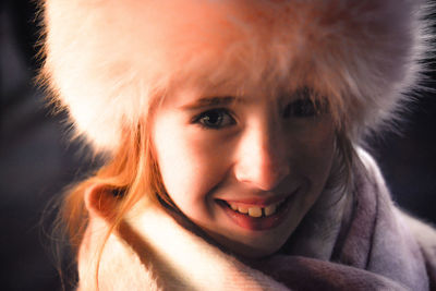 Close-up portrait of smiling boy