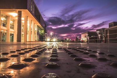 City street at sunset