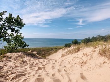 Scenic view of beach against sky