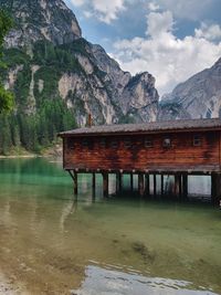 Scenic view of lake against mountains