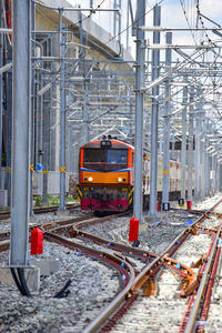 Railroad tracks at railway bridge