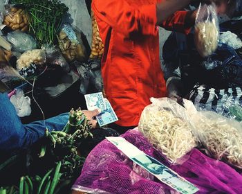 Close-up of vegetables for sale in market