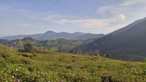 Scenic view of mountains against sky