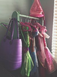 Close-up of clothes hanging