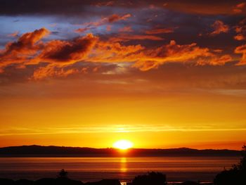 Scenic view of dramatic sky during sunset