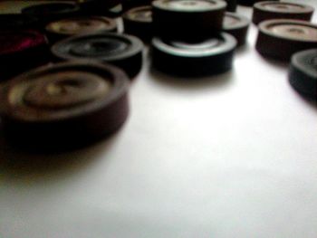 Close-up of objects on table