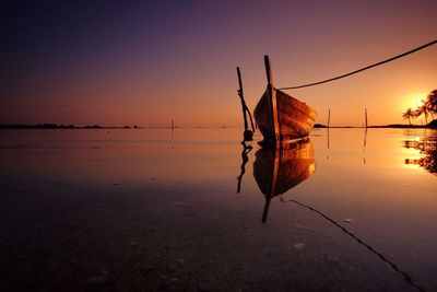 Scenic view of sea at sunset