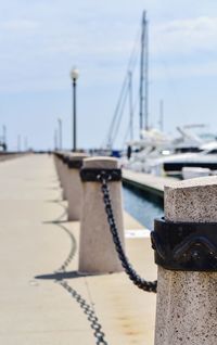 Marina pier posts and chain