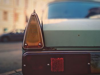 Close-up of old vintage car