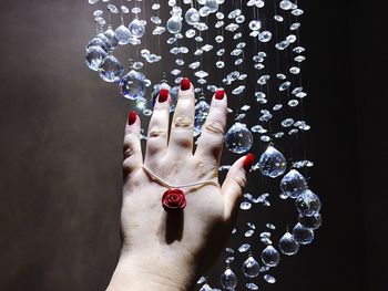 Close-up of woman hand