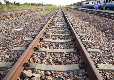 People standing at railroad station