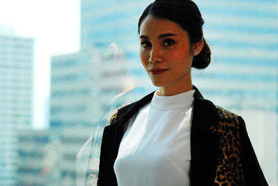 Portrait of a serious young woman