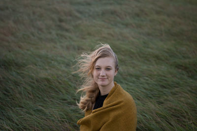 Portrait of smiling young woman