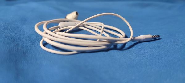 High angle view of headphones on table
