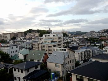 High angle view of townscape against sky