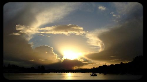 Scenic view of sunset over sea