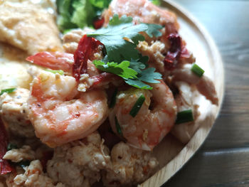 Close-up of salad in bowl on table