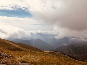 Scenic view of mountains against sky