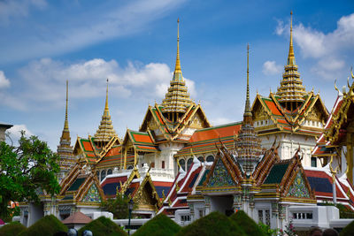 Low angle view of traditional building against sky