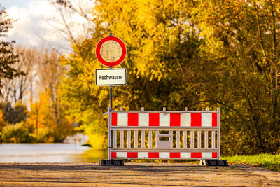 Information sign on road