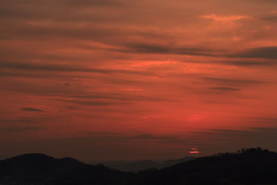 Scenic view of dramatic sky during sunset