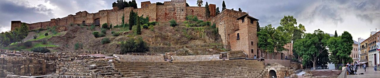 Panoramic view of historic building against sky