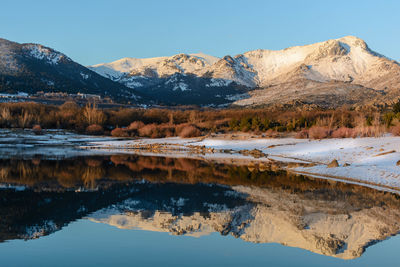 Reflection of mountain in lake