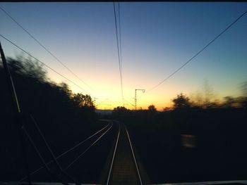 Railroad track at sunset